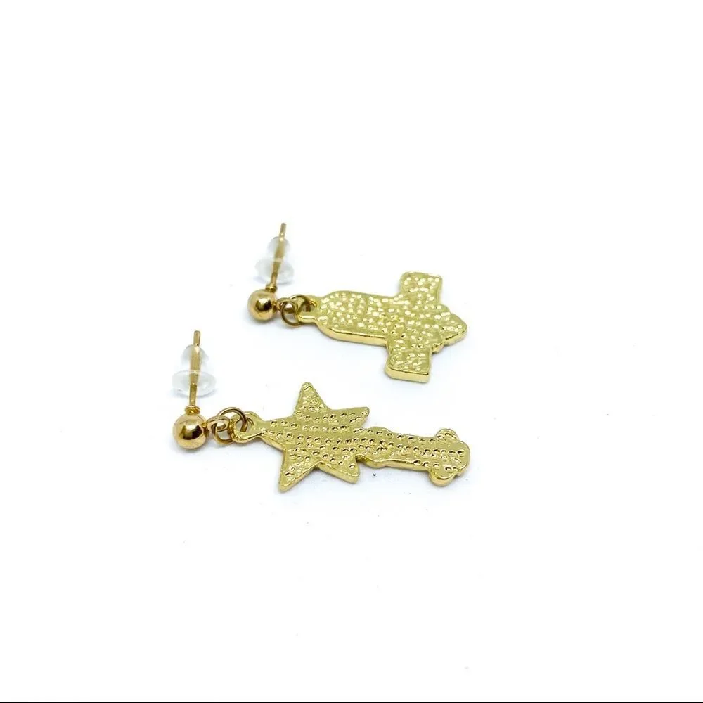 Pastel peach Enamel Rocket 🚀 & Star Post earring